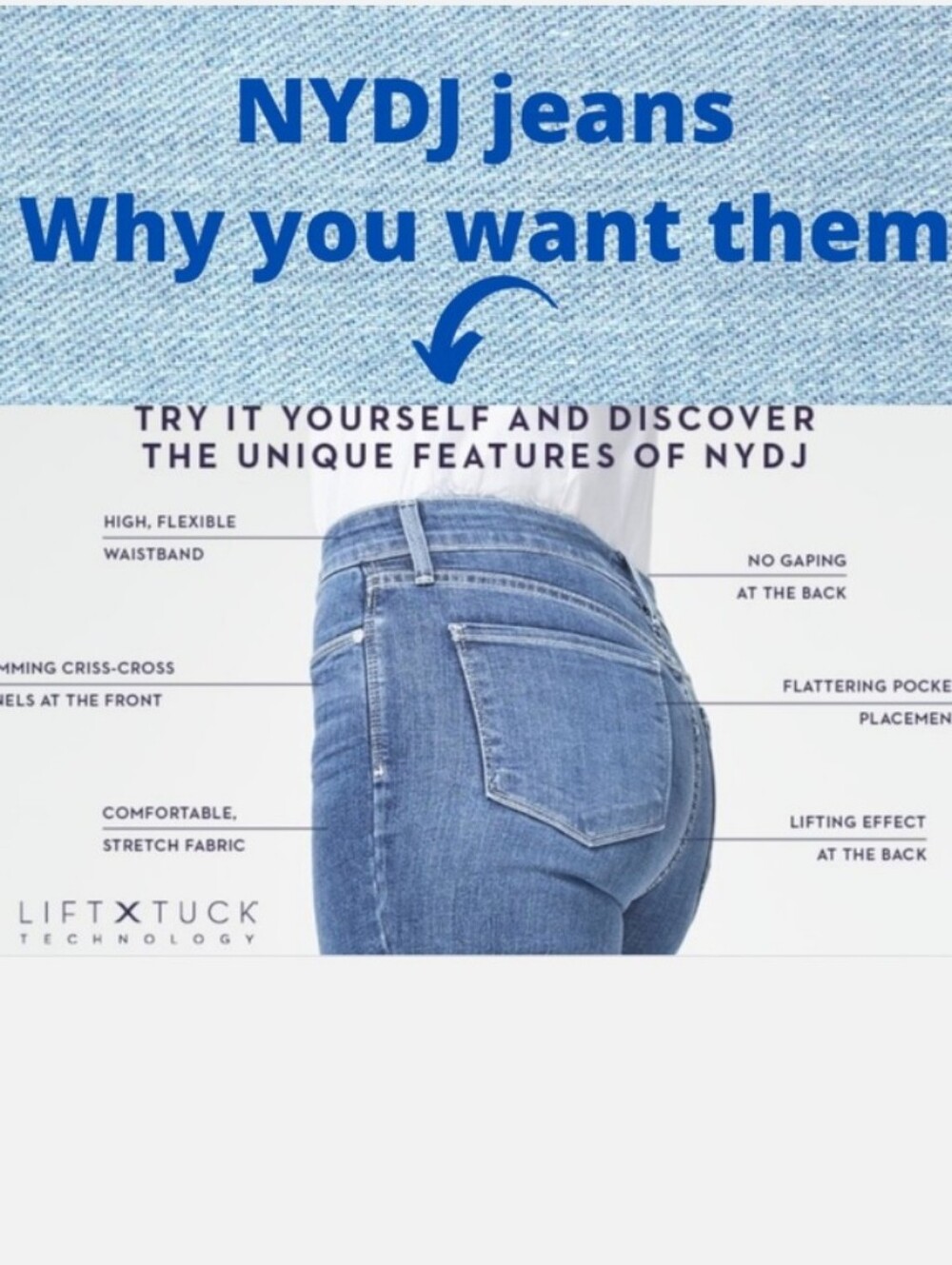 𝅺NYDJ Lift Tuck Medium Blue Jeggings/ Skinny Jeans